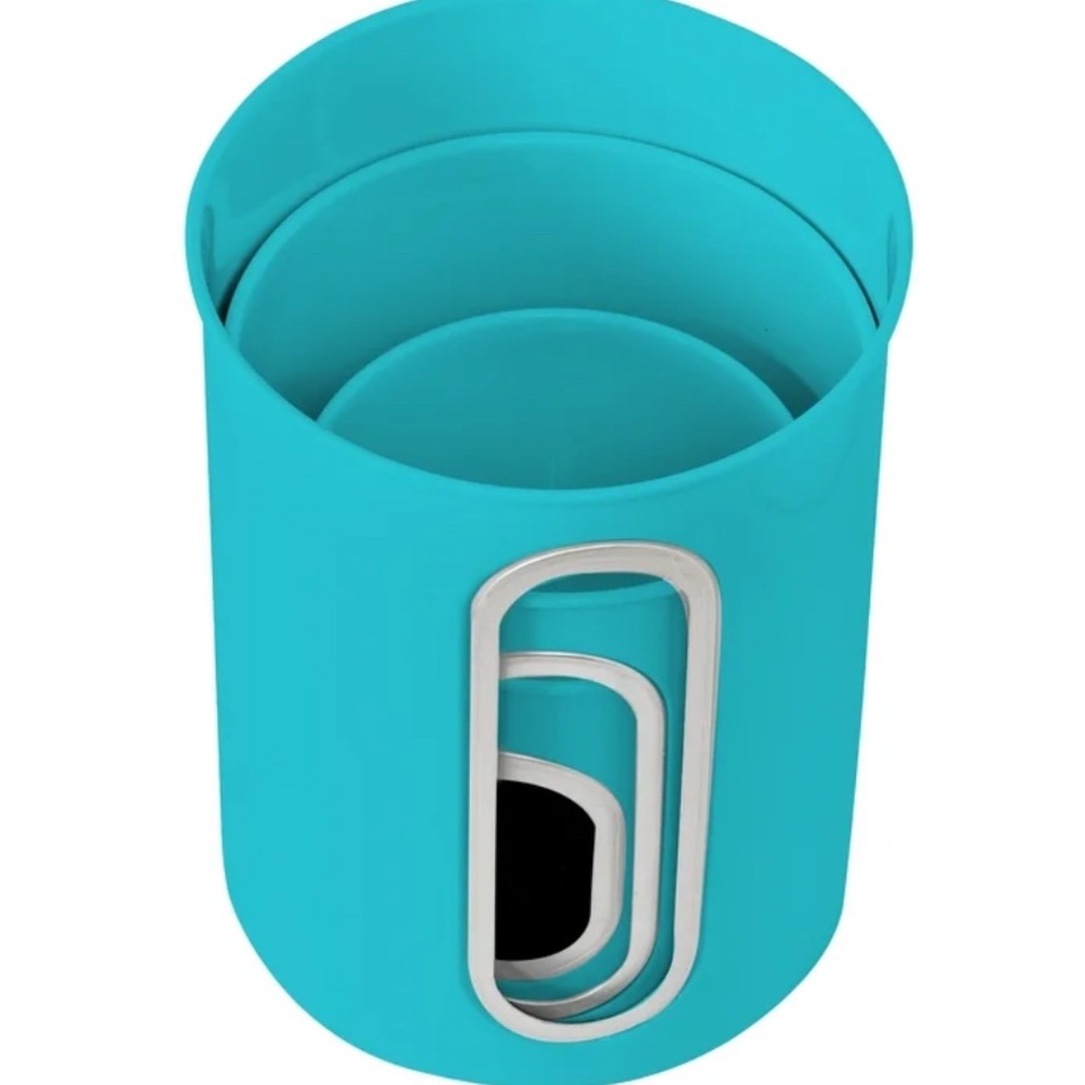 Home Basics Turquoise Canister Set with Silver Lids - Picture 2 of 7